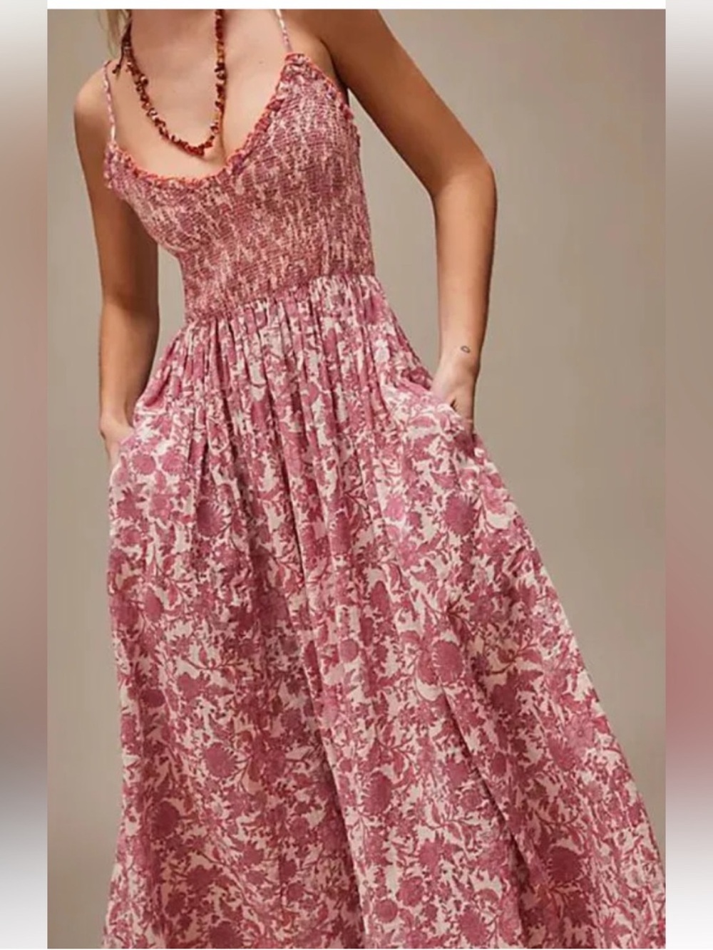 Free People Sweet Nothings Pink Floral Maxi Dress